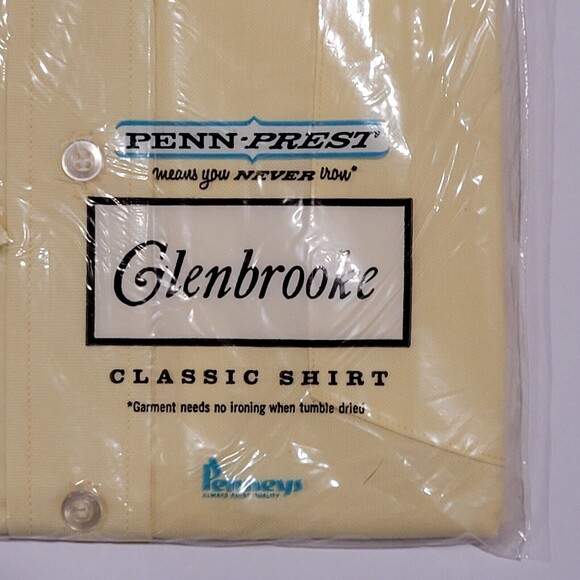NEW 1950s Glenbrooke Yellow Button Up Pocket Collar Shirt M 14/36 Penneys VTG - Picture 6 of 6